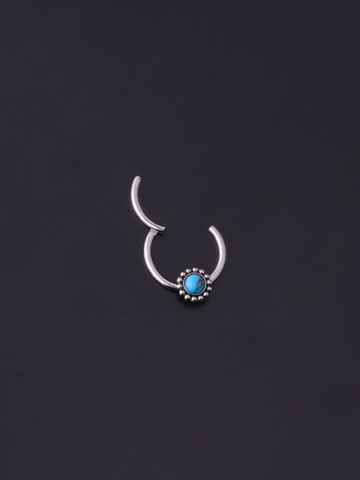 HISON Stainless steel Turquoise Geometric Vintage Nose Rings 2
