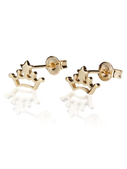 renchi Brass Crown Minimalist Stud Earring 4