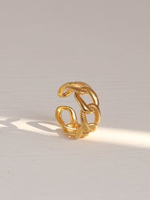 ACCA Brass Hollow Geometric Vintage Band Ring