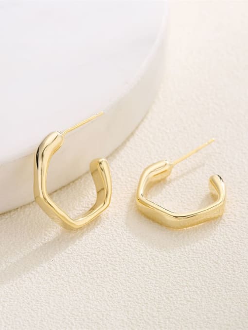 AOG Brass Geometric Minimalist Stud Earring 1