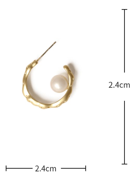 ACCA Brass Imitation Pearl Irregular Vintage Drop Earring 3