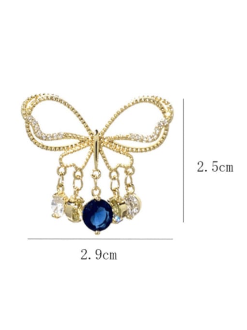 SUUTO Brass Cubic Zirconia Butterfly Vintage Drop Earring 2