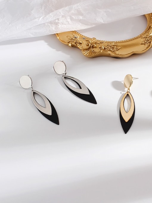 HYACINTH Copper Enamel Simple geometric Trend Korean Fashion Earrings 1
