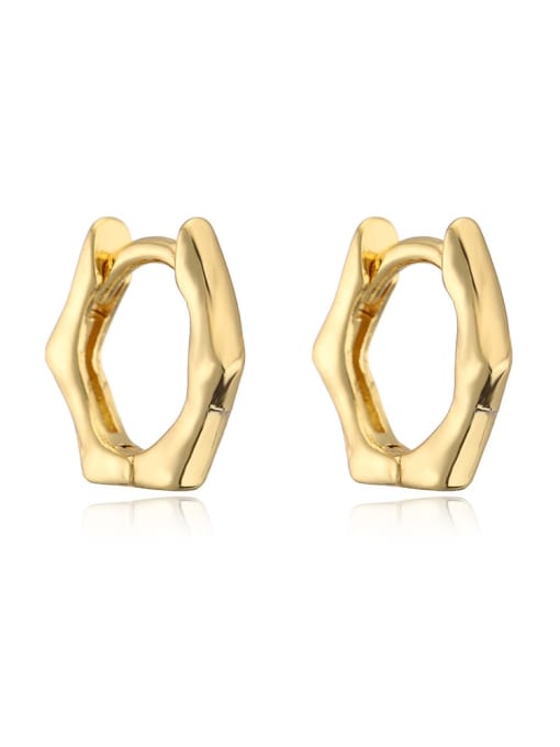 41804 Brass Geometric Trend Huggie Earring