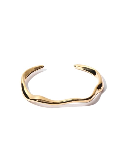 Gold attapulgite Bracelet Brass Smooth   Line  Geometric Minimalist Cuff Bangle