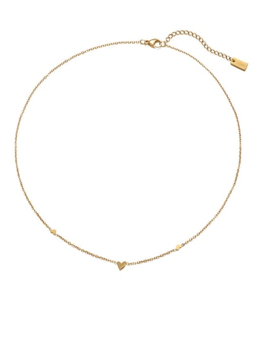Gold small love necklace Titanium Steel Heart Minimalist Necklace