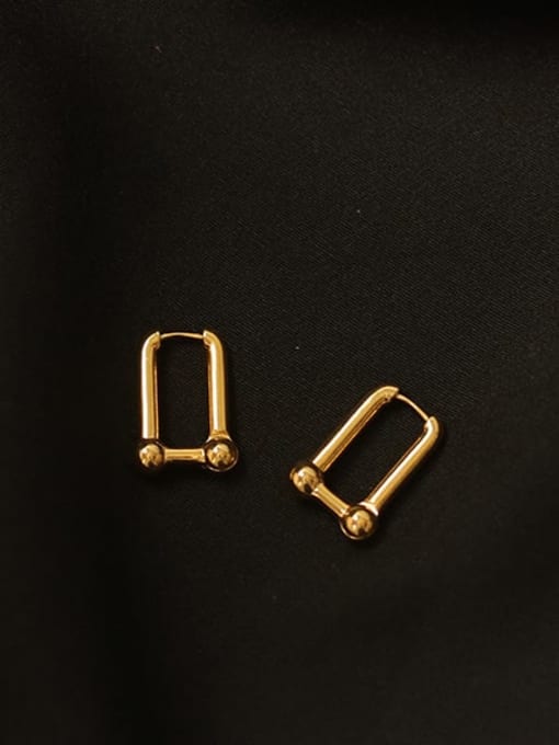 ACCA Brass Hollow Geometric Minimalist Stud Earring 0