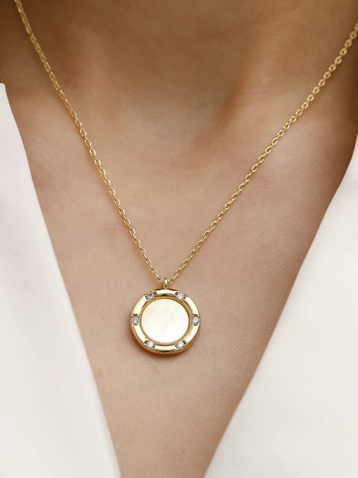 HYACINTH Brass Shell Geometric Minimalist Trend Korean Fashion Necklace 2