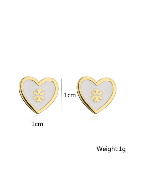 AOG Brass Enamel Heart Minimalist Stud Earring 4