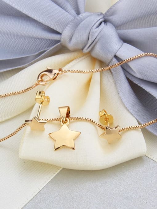 renchi Brass Star Earring and Necklace Set 1