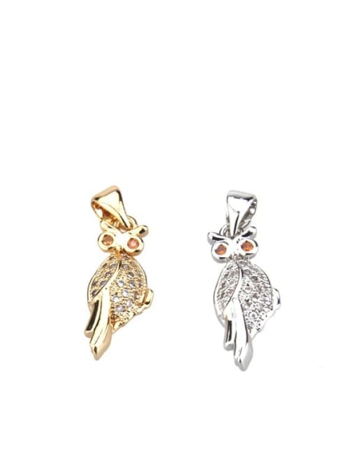 renchi Brass Cubic Zirconia Owl Dainty Necklace