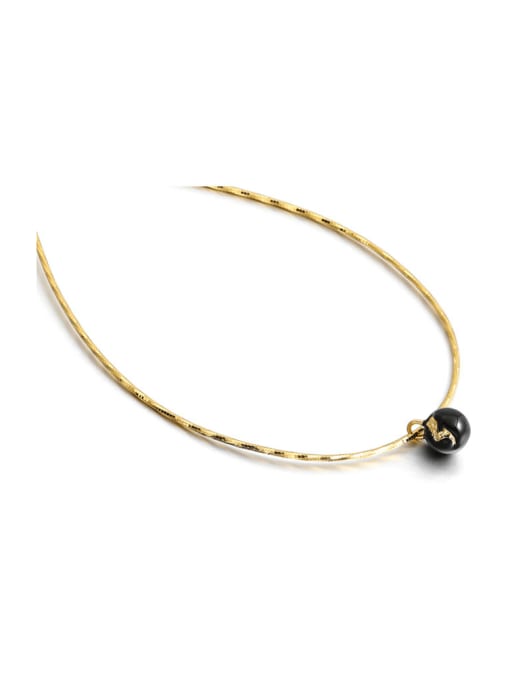 Black oil dripping necklace Brass Enamel Geometric Vintage Necklace