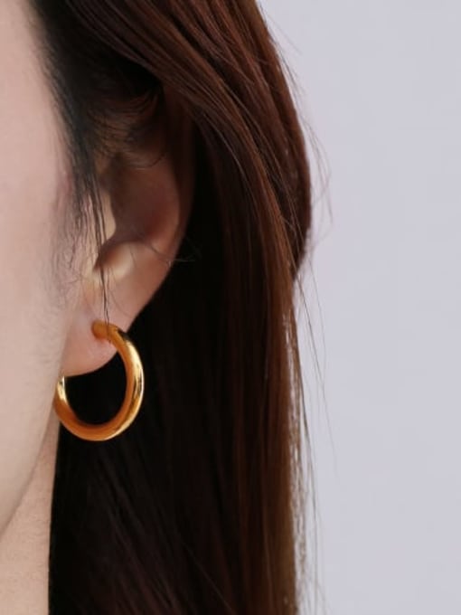 Small (diameter: 1.9cm, Brass Geometric Minimalist Hoop Earring