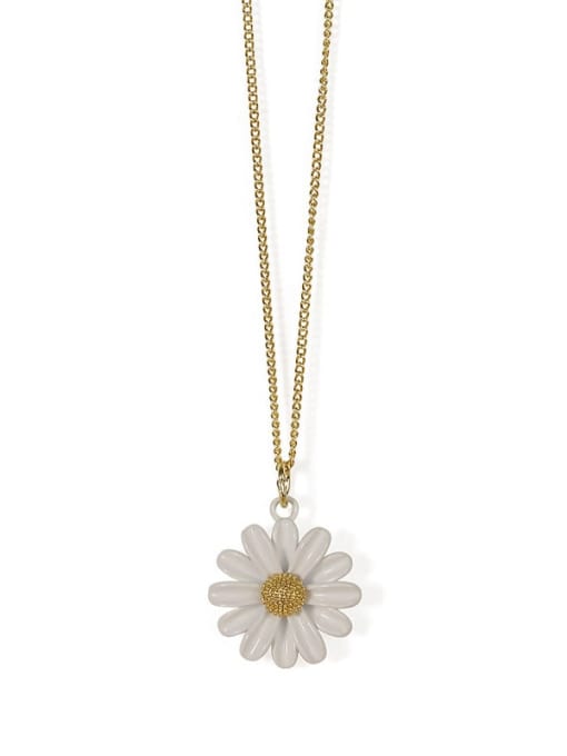 Five Color Brass Enamel Flower Minimalist Necklace 4