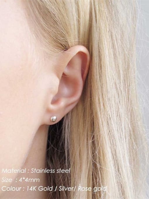 Desoto Stainless steel Round Minimalist Geometric  Set Stud Earring 2
