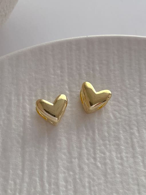 Q237 Gold Brass Heart Trend Huggie Earring