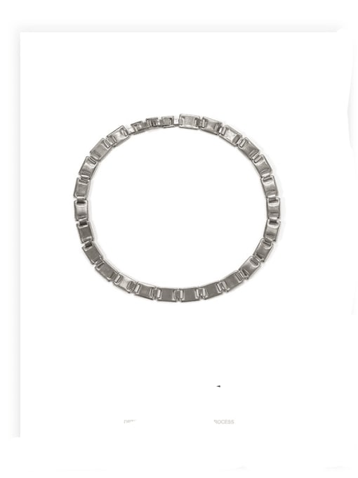 platinum Necklace Brass Geometric Minimalist Choker Necklace