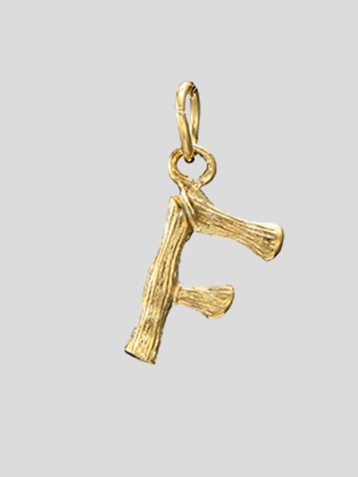 F 14K Gold Titanium Steel Letter Minimalist Necklace