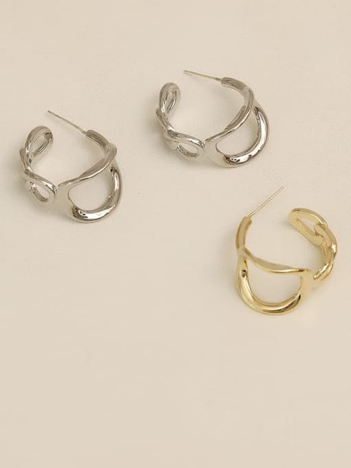 HYACINTH Brass Geometric Minimalist Stud Trend Korean Fashion Earring 1