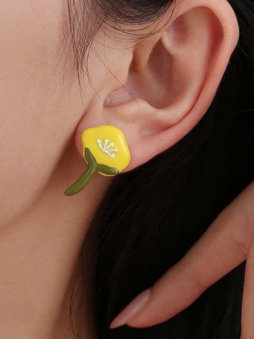 TINGS Alloy Enamel Icon Minimalist Stud Earring 3