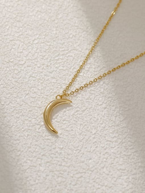 HYACINTH Brass Moon Minimalist Necklace 0