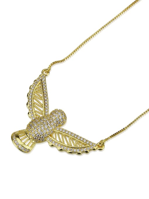 renchi Brass Rhinestone Owl Dainty Necklace 4