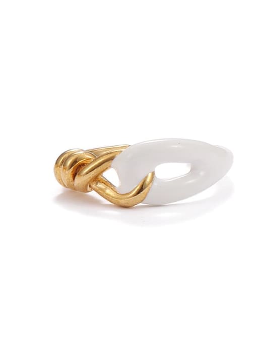 Style 2 (US. 6 ring, adjustable) Brass Enamel Geometric Minimalist Band Ring
