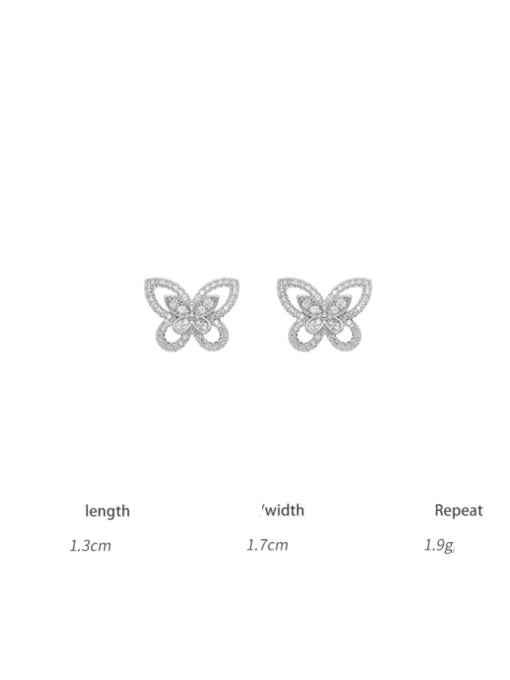 TINGS Brass Cubic Zirconia  Dainty Butterfly  Earring and Necklace Set 3