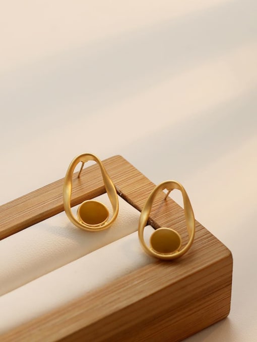 HYACINTH Copper Enamel Geometric Minimalist Stud Trend Korean Fashion Earring 1