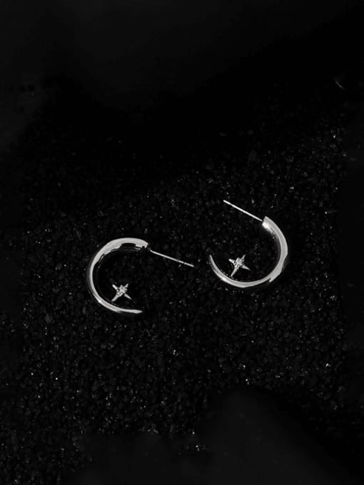 TINGS Brass Cubic Zirconia Star Minimalist Stud Earring 0
