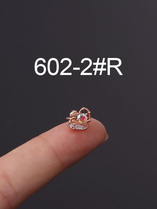 2  Rose Gold （Single Only One) Brass Cubic Zirconia Ball Cute Single Earring(Single Only One)