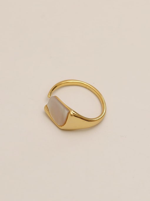 HYACINTH Brass Shell Geometric Minimalist Band Fashion Ring