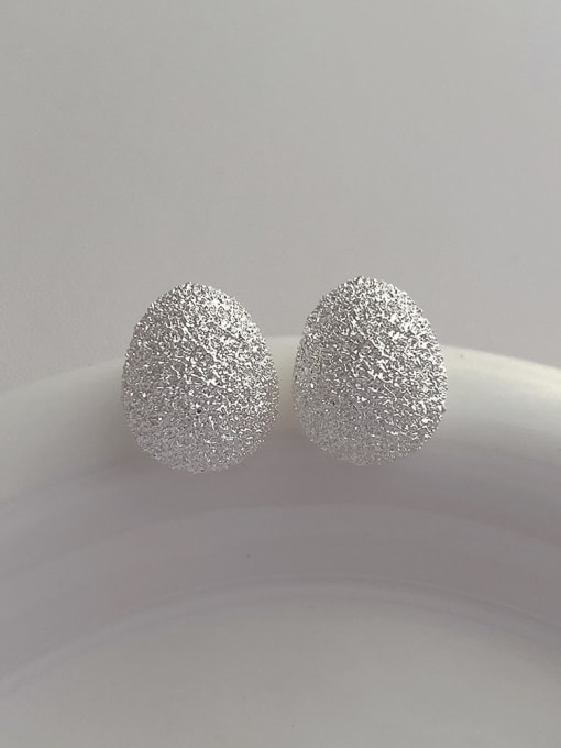 White  Large Fat Earrings Brass Geometric Minimalist Stud Earring