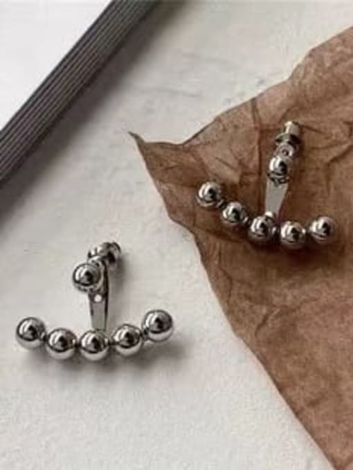 Steel Brass Bead Irregular Vintage Stud Earring