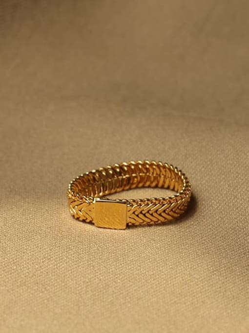 ACCA Brass Geometric chain Vintage Band Ring 2