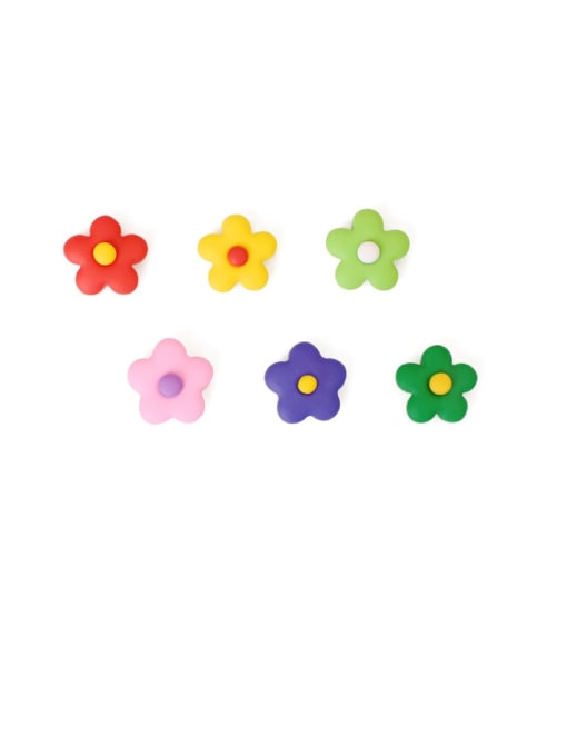 Five Color Alloy Enamel Flower Cute Stud Earring 0