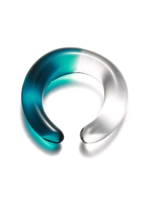 Five Color Hand Glass Clear Round Minimalist Band Ring 3
