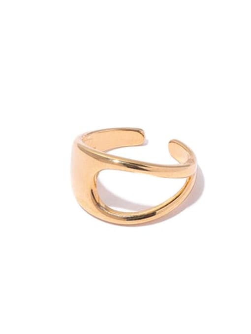 Paragraph 11 (US 7) Brass Hollow Geometric Vintage Band Ring