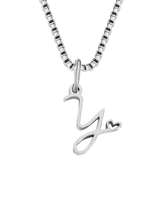 Y stainless steel Stainless steel Letter Minimalist Necklace