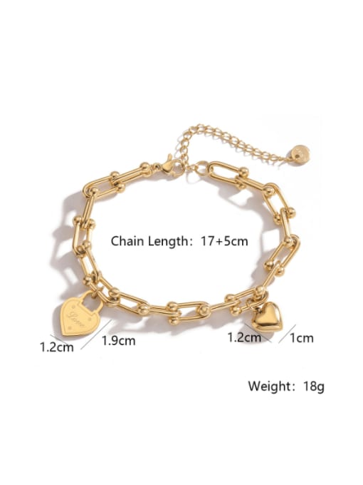 31783 Titanium Steel Geometric Minimalist Hollow Chain Bracelet