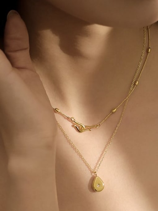 ACCA Brass Water Drop Minimalist Necklace 1