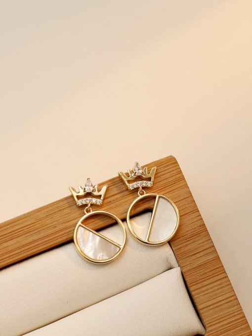 HYACINTH Copper Shell Crown Minimalist Drop Trend Korean Fashion Earring 1