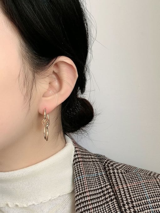 HYACINTH Copper Minimalist Fashion  NO 8 Huggie Trend Korean Fashion Earring 1