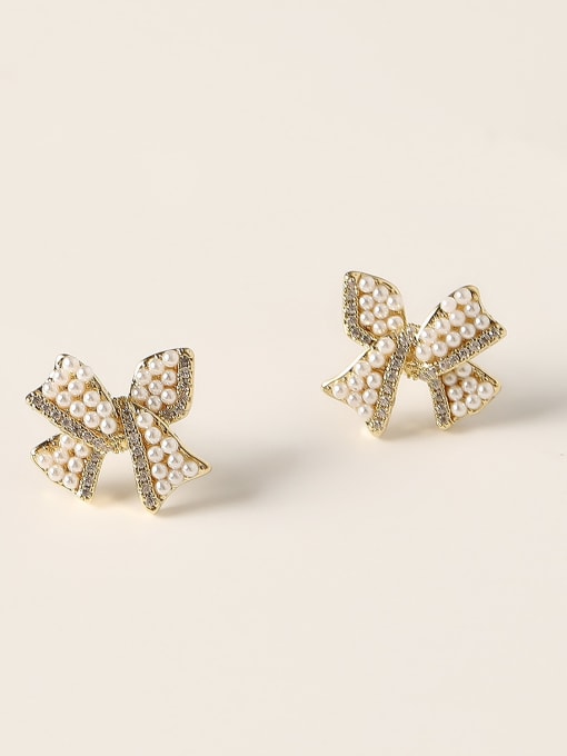 14k Gold Brass Cubic Zirconia Butterfly Minimalist Stud Trend Korean Fashion Earring