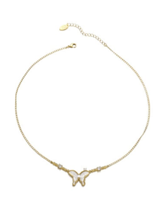 ACCA Brass Shell Butterfly Minimalist Necklace