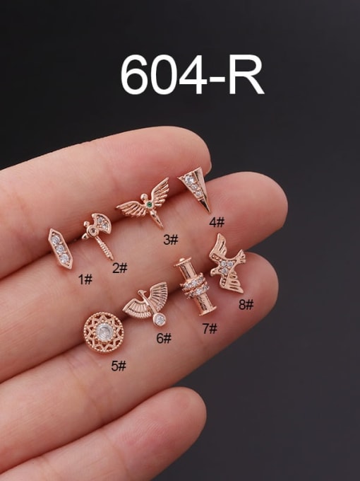rose gold Brass Cubic Zirconia Ball Cute Single Earring (Single Only One)