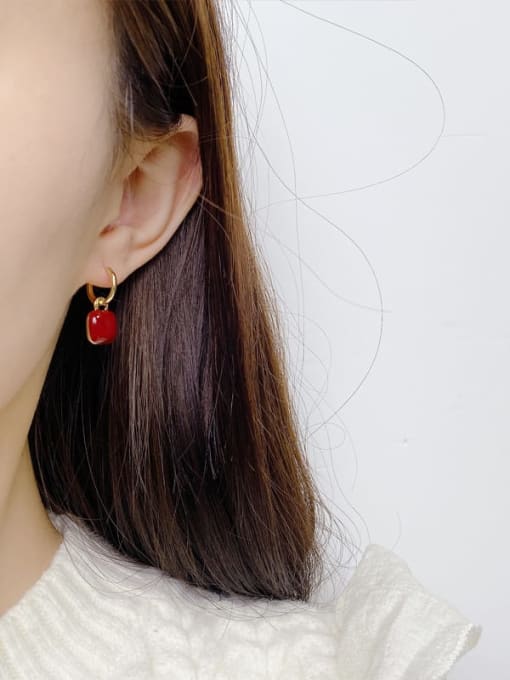 YOUH Brass Enamel Geometric Trend Stud Earring 1