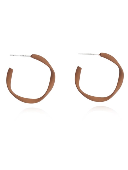 HYACINTH Copper Enamel Round Minimalist Hoop Trend Korean Fashion Earring 3