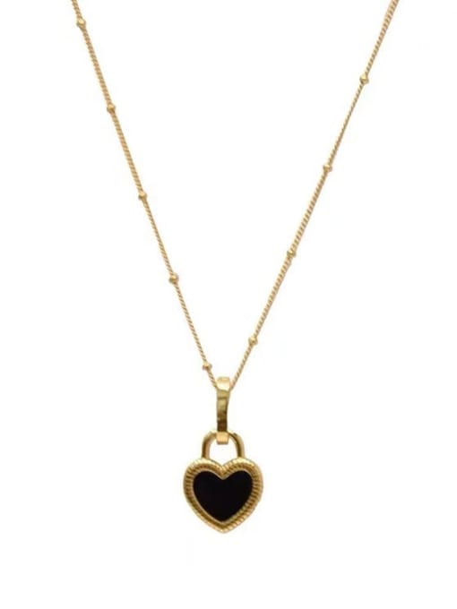 ZRUI Brass Acrylic Heart Minimalist Necklace 0