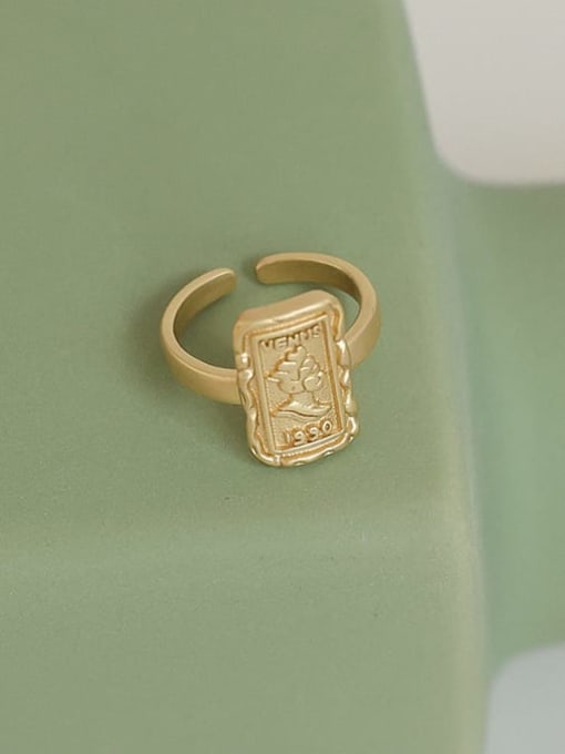 Five Color Brass Geometric Vintage Band Ring 0
